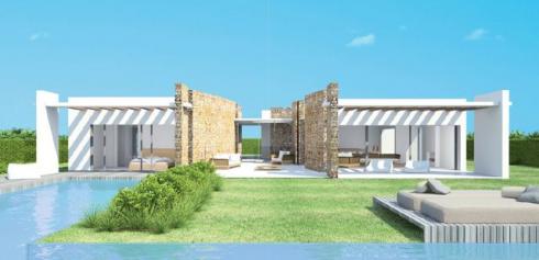 Construction of modern luxury villas in the area of Cala Conta