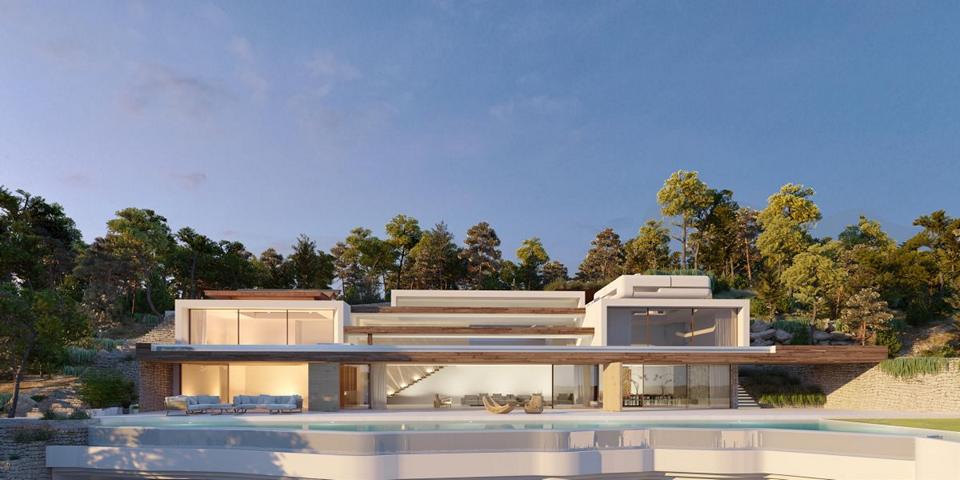 Spectacular new villa with sea view in the first line