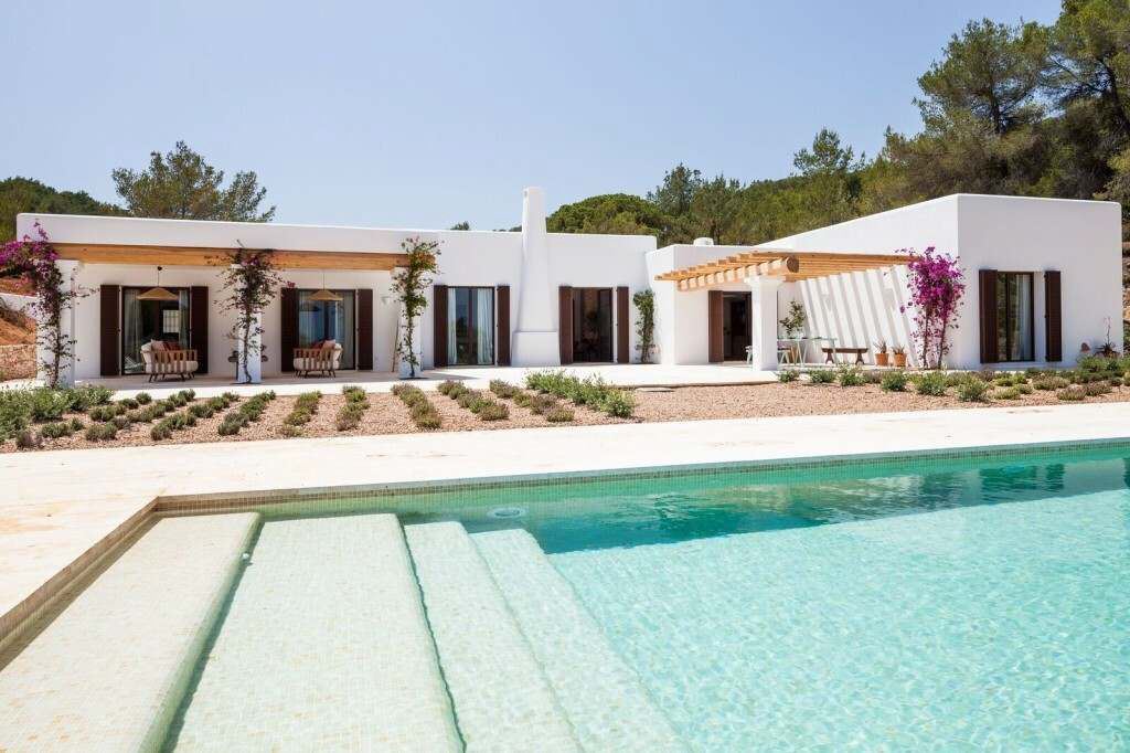 Beautiful modern finca near Ibiza Town with sea views and separated guest houses