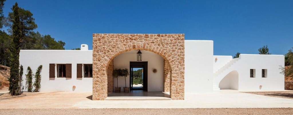 Beautiful modern finca near Ibiza Town with sea views and separated guest houses