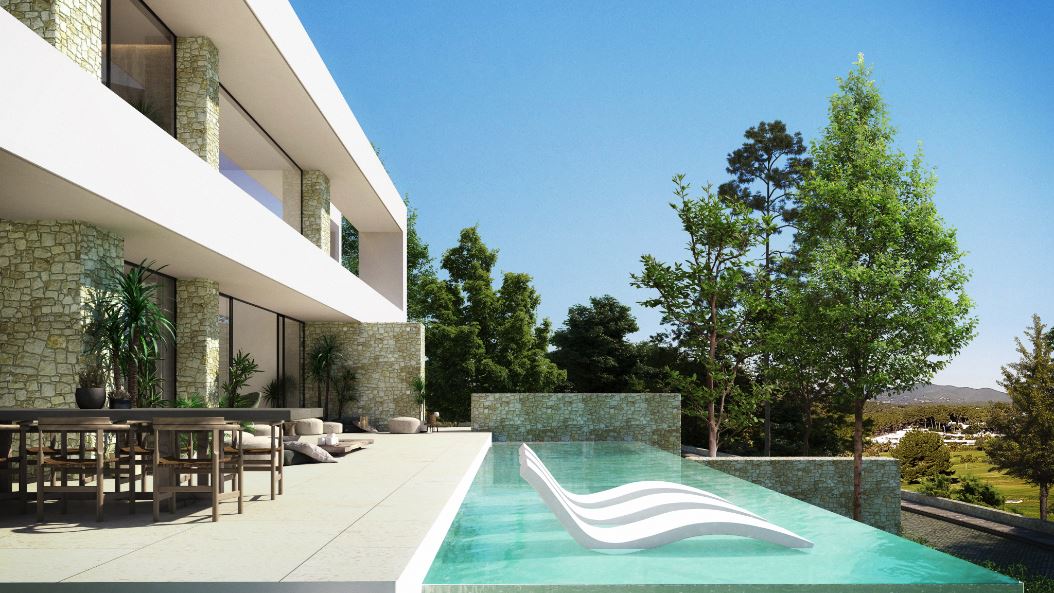 Luxury villas on 1500 square meter plots with golf views in Roca Llisa