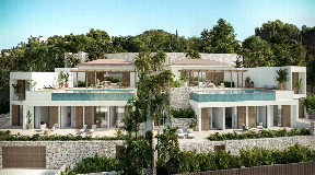 Mirrored Opulence: Twin Villas with Captivating Sea Views in Cap Martinet, Ibiza